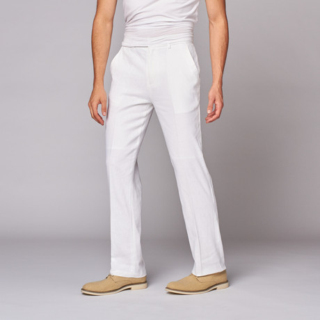 Flat Front Pants // White (34WX32L)