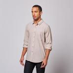 Stripe Long-Sleeve Shirt // Khaki (XL)