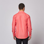 Jacquard Button Up Shirt // Salmon (L)
