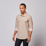 Jacquard Button Up Shirt // Khaki (M)
