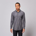 Jacquard Button Up Shirt // Black (S)