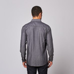 Jacquard Button Up Shirt // Black (XL)