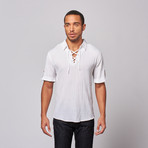 Gauze Lace Up Shirt // White (2XL)