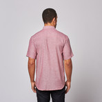 Micro Stripe Button Up Shirt // Salmon (S)