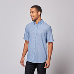 Micro Stripe Button Up Shirt // Navy (XL)