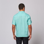 Linen One Pocket Button Up Shirt // Aqua (M)