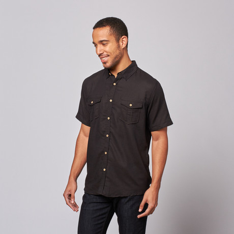 2-Pocket Button Up Shirt // Black (S)