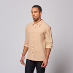 Gauze Long Sleeve Button Front Shirt // Khaki (2XL)