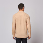 Gauze Long Sleeve Button Front Shirt // Khaki (M)
