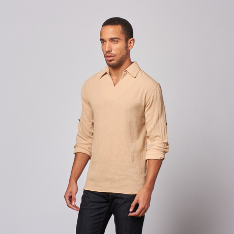 Gauze Long Sleeve Shirt // Khaki (S)