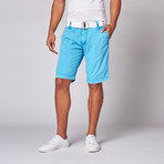 Lightweight Belted Flat Front Short // Turquoise (30)