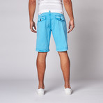 Lightweight Belted Flat Front Short // Turquoise (30)