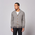 Lightweight Lapel + Button Front Jacket // Dark Grey (XL)