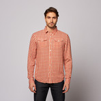 Fletcher Button Up Shirt // Orange Gingham (M)