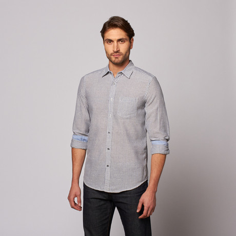 Franklin Button Up Shirt // Chambray Stripe (S)