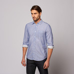 Arden Point Collar Shirt // Blue + White Stripe (M)