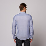 Arden Point Collar Shirt // Blue + White Stripe (XL)