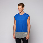 Mykonos Muscle Tee // Royal + Grey (S)