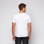 Premium Rounded V-Neck Tee + Sleeve Graphic // Bianco (L)