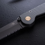 Drop Point Tip // Serrated Edge (Gray Handle)
