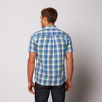 Henry Button Down Shirt // Blue Check (XL)