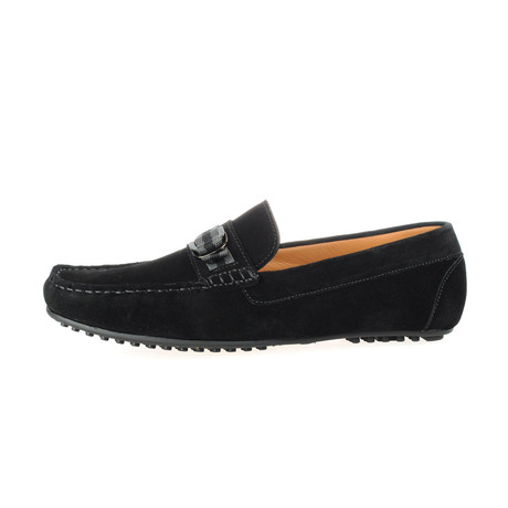 Rooster League // Suede Ribbon Driving Moccasin // Black (Euro: 39)