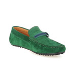 Suede Ribbon Driving Moccasin // Green (Euro: 39)