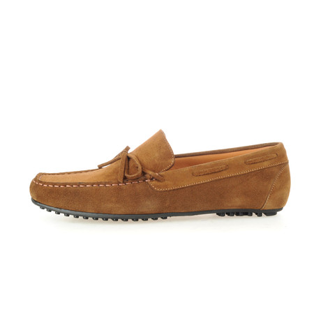 Suede Bow Driving Moccasin // Brown (Euro: 39)