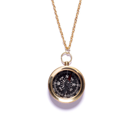 Small Gold Compass Necklace