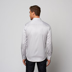 Striped Button Up Dress Shirt // Grey + White (XS)
