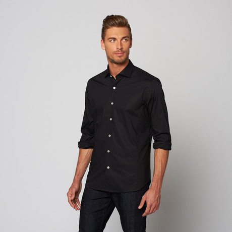 Button Up Dress Shirt // Black (XS)