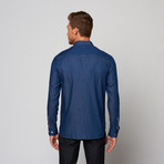 Denim Button Up Dress Shirt // Indigo (XL)