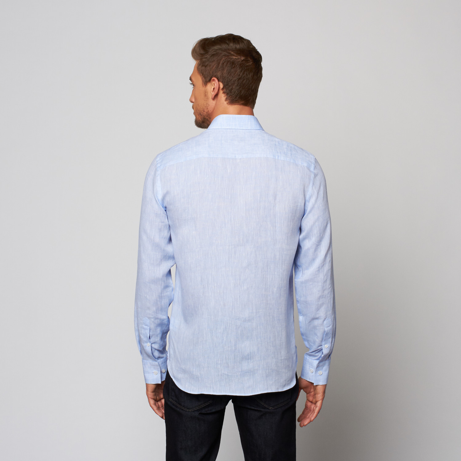 Linen Button Up Dress Shirt // Blue (XS) - Stone Rose - Touch of Modern