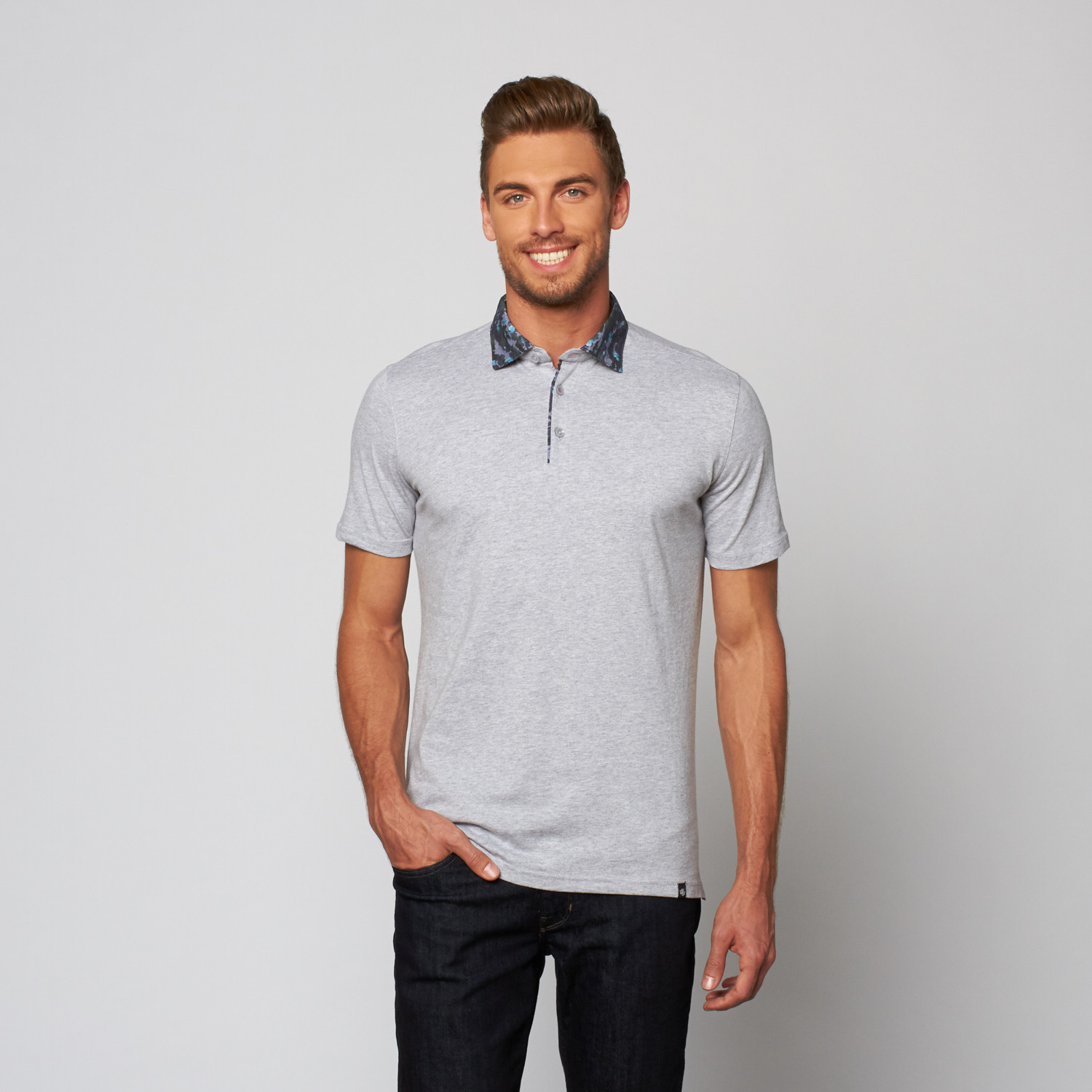 Heather Jersey Polo Shirt // Grey (3XL) - Stone Rose - Touch of Modern
