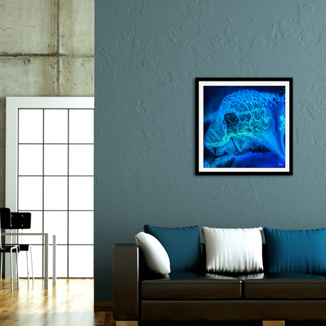 Blue Medusa - Detail // Framed Print (16"L x 16"H)