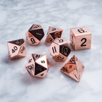 16mm Metal Polyhedral Dice Set // Copper