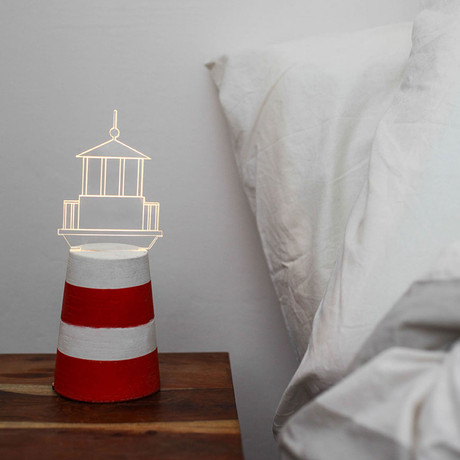 Lighthouse Lamp (Red + White)