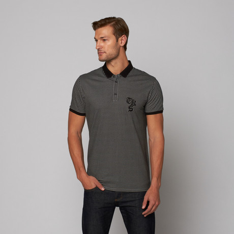 Gingham Polo Shirt // Grey + Black (S)