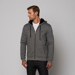 The Kooples // Hooded Sweat Jacket + Sheepskin Lining // Grey Vintage (S)