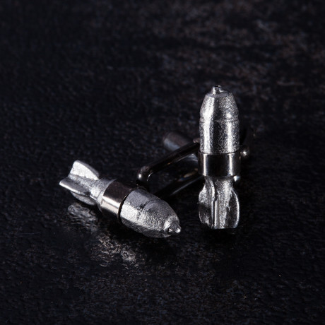 Story Bomb Cufflink (Oxidized Silver)