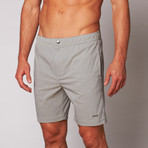 Naples 8" Swim Short // Black + Grey Pinstripe (M)