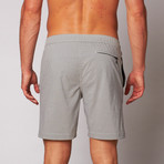 Naples 8" Swim Short // Black + Grey Pinstripe (M)