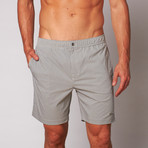 Naples 8" Swim Short // Black + Grey Pinstripe (M)