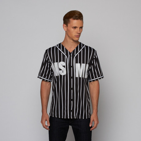 Pin Stripe Baseball Jersey // Black (XS)