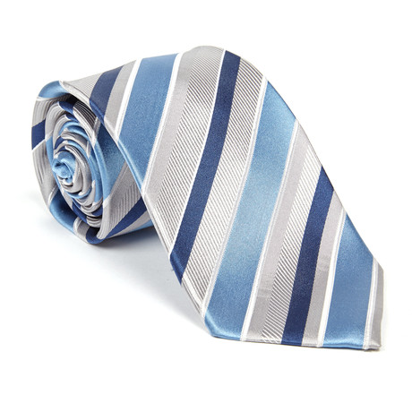 Silk Tie // Blue + Grey