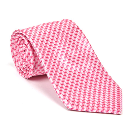 Classic Tie // Pink Herringbone