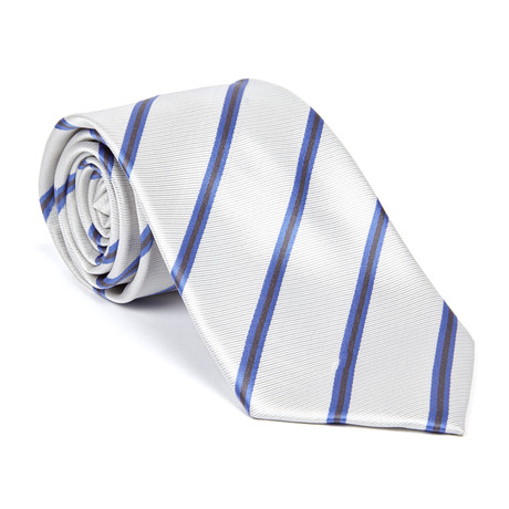 Classic Tie // Blue + Grey Stripe