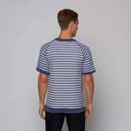 Striped Sweatshirt Tee // Blue (XL)