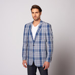 Zenbriele Slim Fit Blazer // Light Blue Plaid (US: 34R)