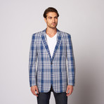 Zenbriele Slim Fit Blazer // Light Blue Plaid (US: 34R)